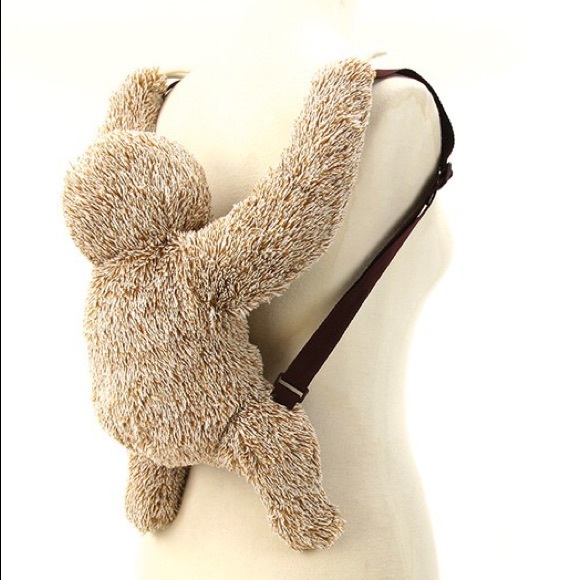 RESTOCK Happy Kids Sloth Plush FairyTale 3-Toe Ombre Brown Backpack Bag - Picture 6 of 8